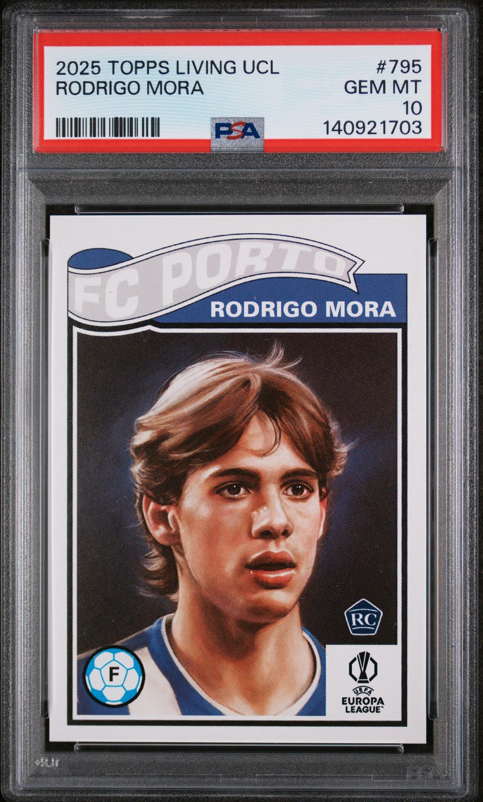 2025 TOPPS LIVING CHAMPIONS LEAGUE #795 RODRIGO MORA PSA 10