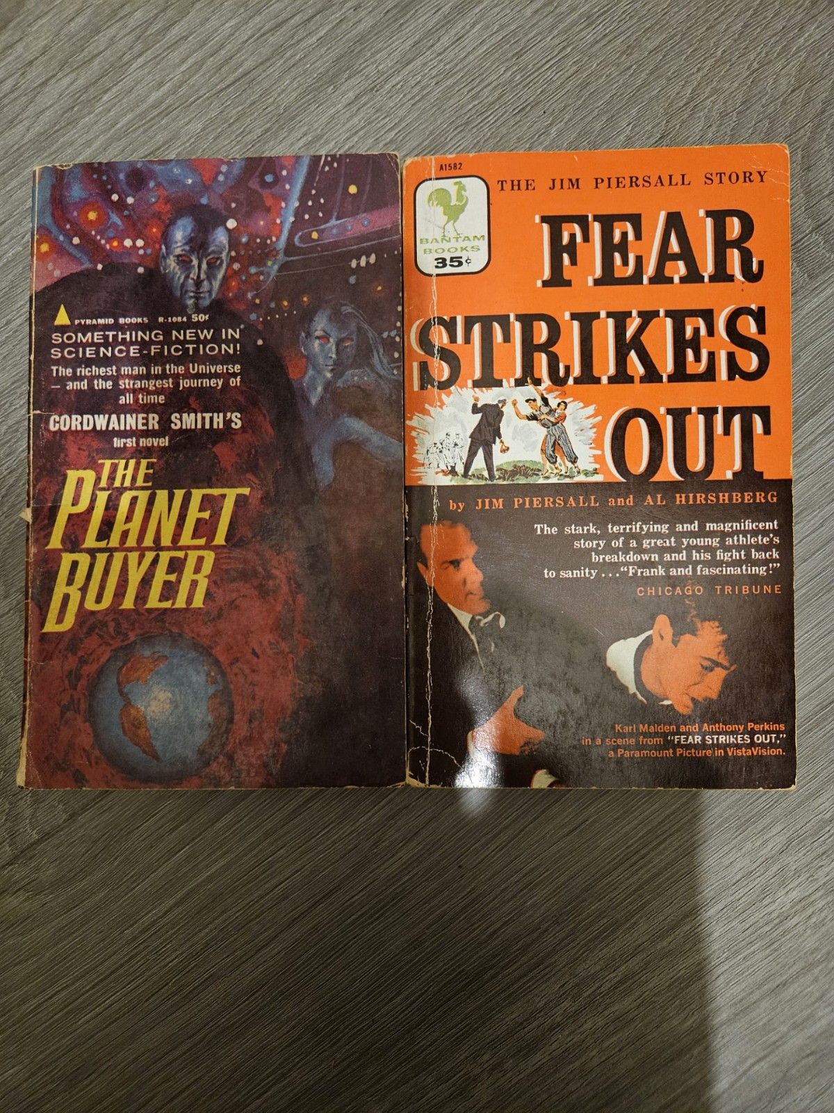 FEAR STRIKES OUT by Jim Piersall 1957, The Planet Buyer by Cordwainer Smith 1964