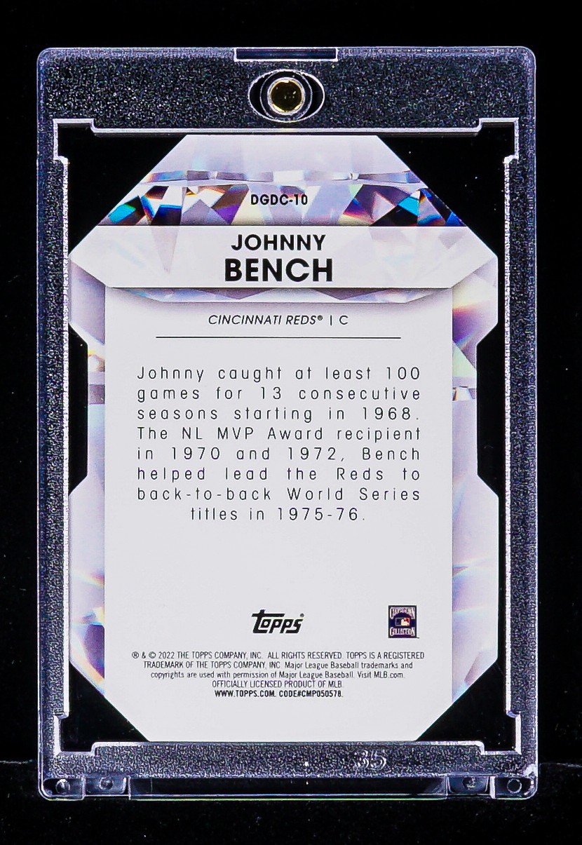 Johnny Bench RARE REFRACTOR GOLD DIAMOND HOLO PRIZM INVESTMENT CARD Reds SSP