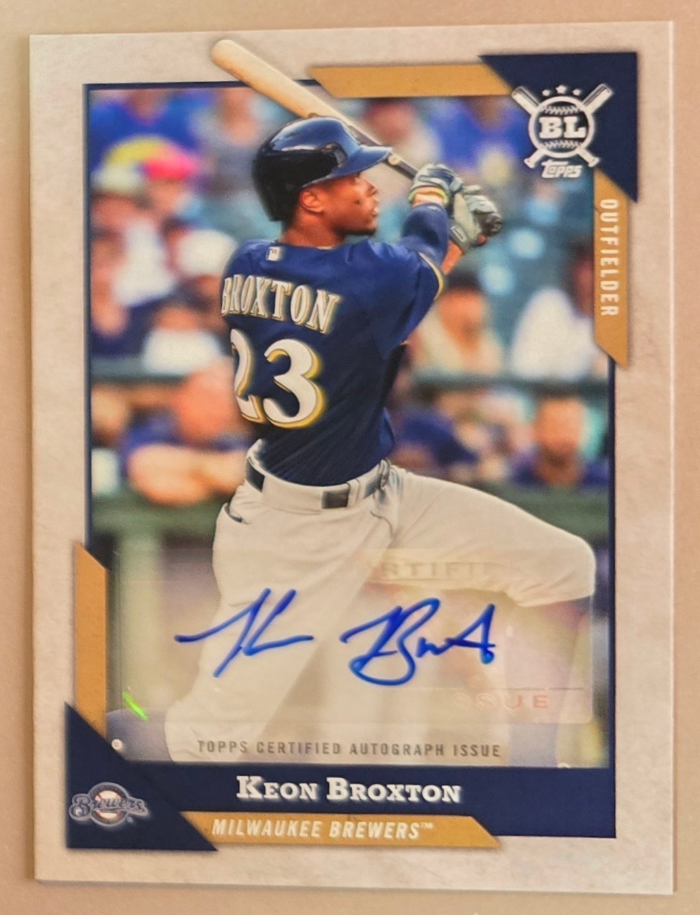 2018 Topps Big League Auto Keon Broxton #BLA-KBR Autograph Brewers