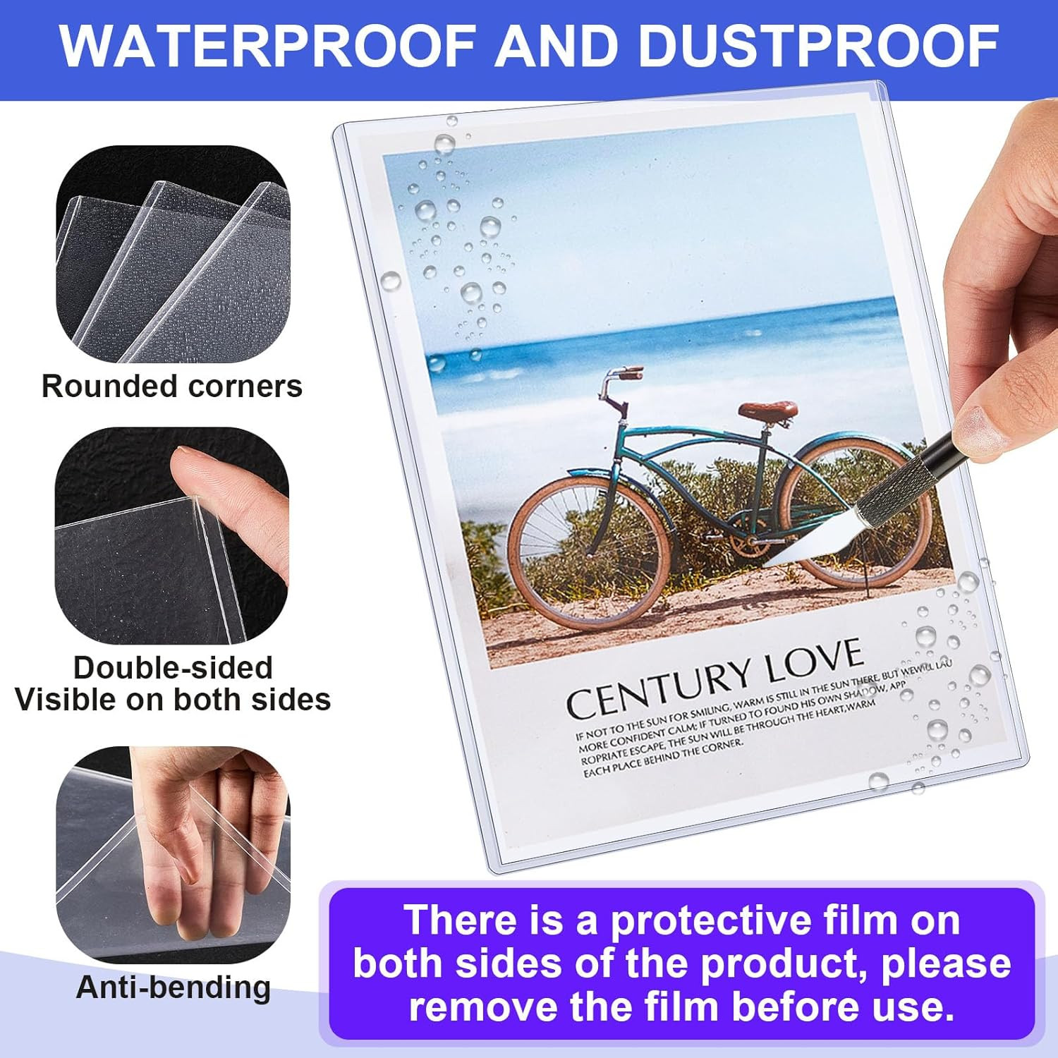 5 Pcs 8 1/2″ X 11″ Rigid Print Protectors Clear Rigid Sleeve Plastic Paper Page