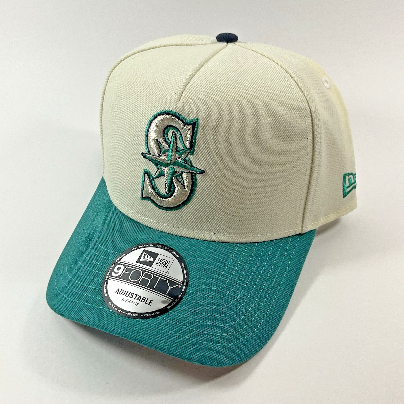 New Era Seattle Mariners Exclusive GRIFFEY Cream 9FORTY A-Frame Snapback Hat Cap