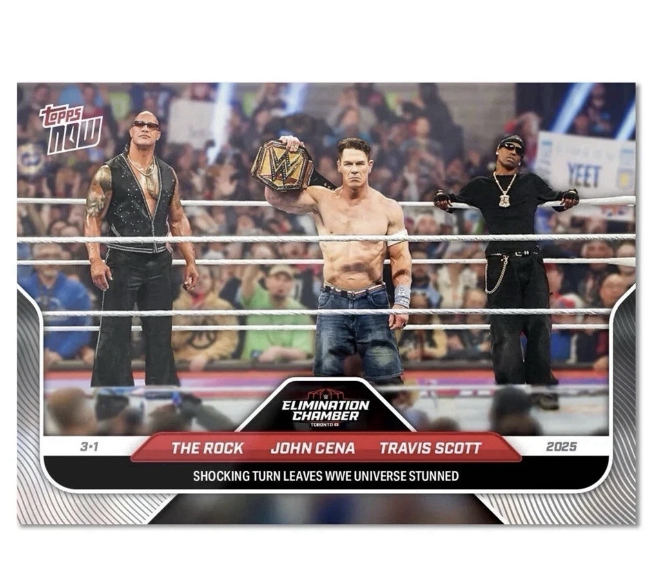 2025 Topps Now WWE – John Cena, The Rock, Travis Scott #27