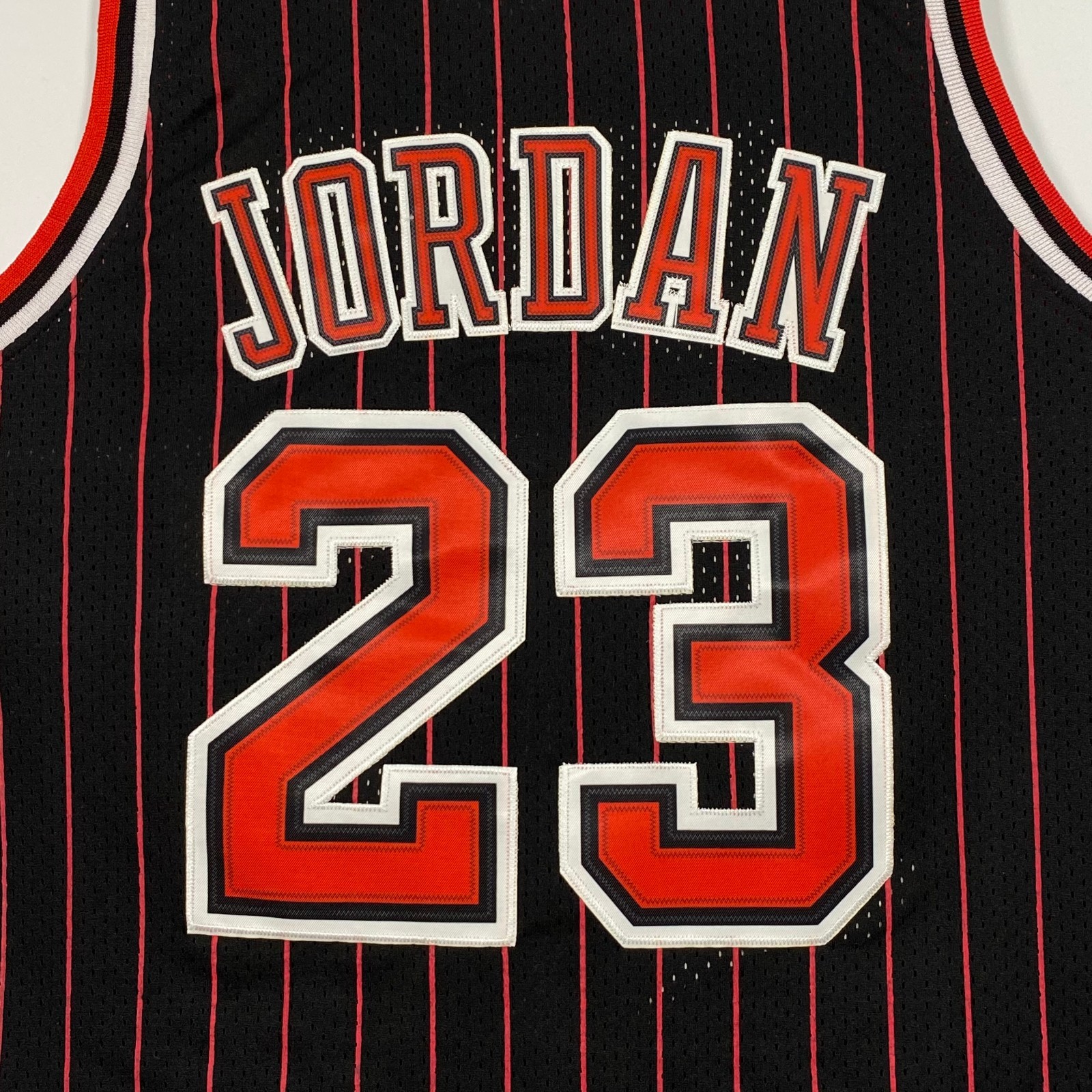 Michael Jordan #23 Embroidered Jersey, Retro Black Stripes, S-2XL