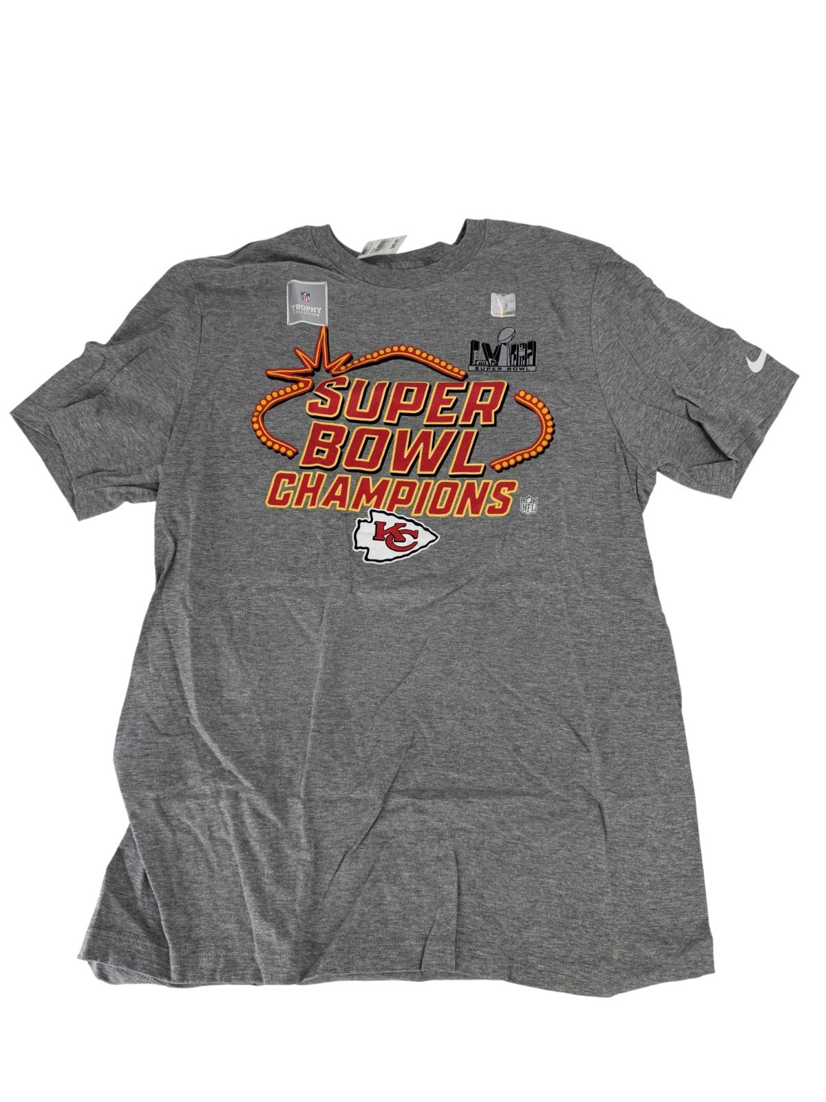 Nike Super Bowl 58 Kansas City Chiefs Trophy Collection Champions Shirt Size XL