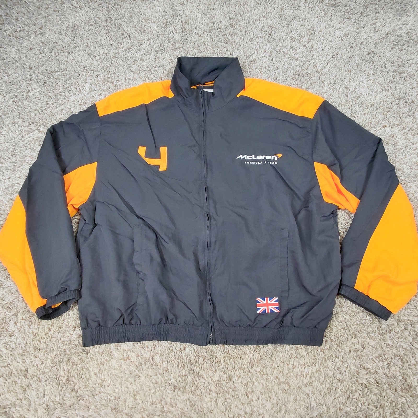 Hollister McLaren Formula 1 Team Windbreaker Jacket British Flag Track Mens XL