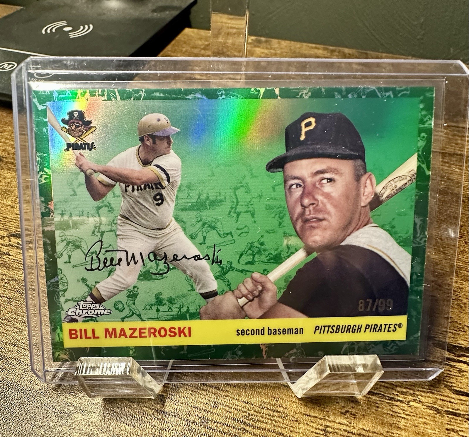 2022 Topps Chrome Bill Mazeroski Platinum Toile Green Refractor #/99 HOF