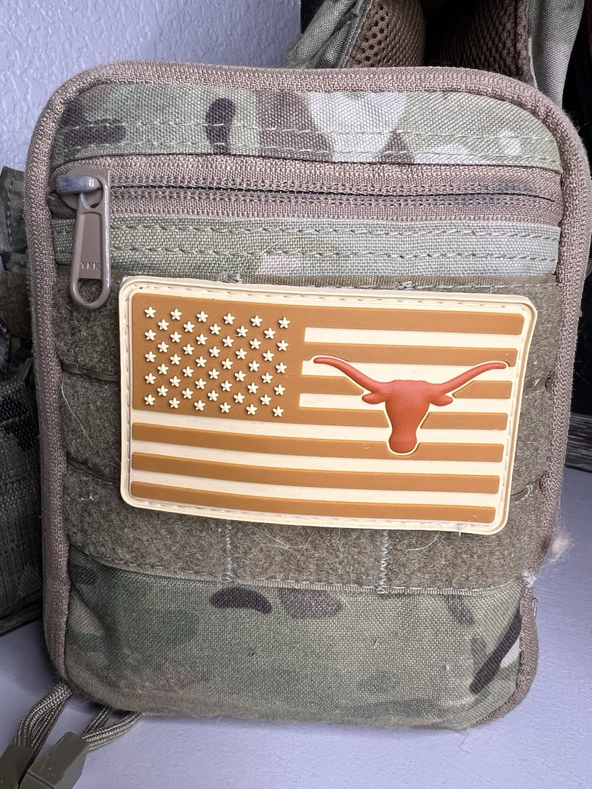 Military Combat American Flag Texas Longhorns Football PVC Patch W Vlcro – NCAA