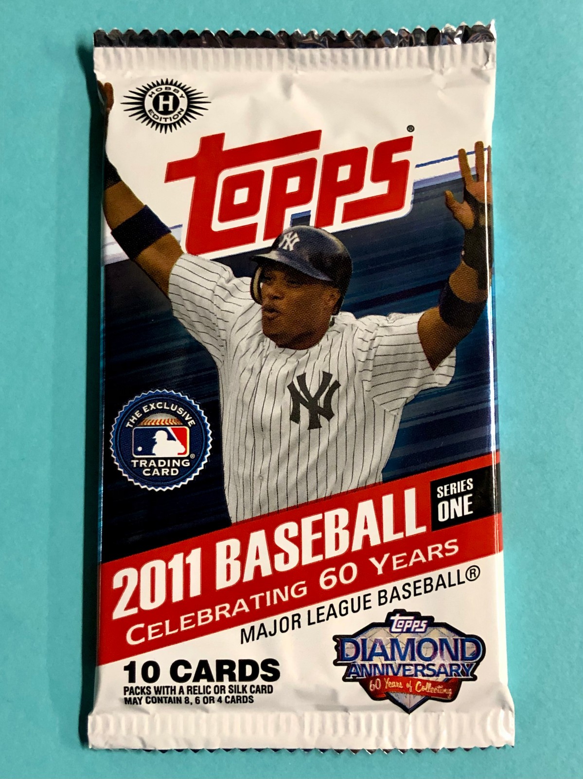 2011 Topps Baseball Series 1 ONE ~ 10 Cards ~ Sealed Pack ~ 60 Year Anniversary