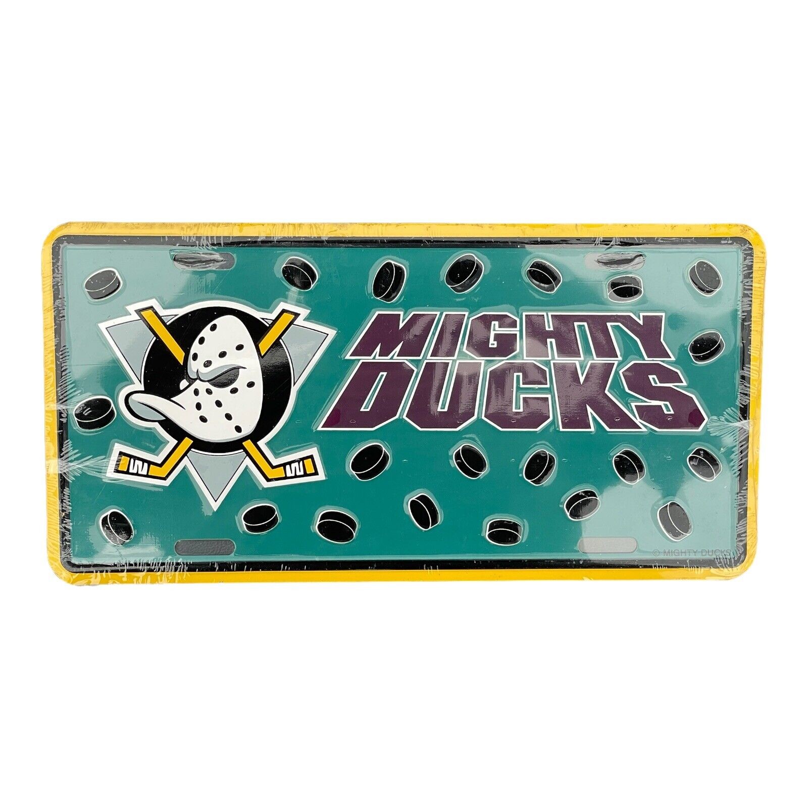 Mighty Ducks NHL Hockey Souvenir License Plate 1993 Walt Disney