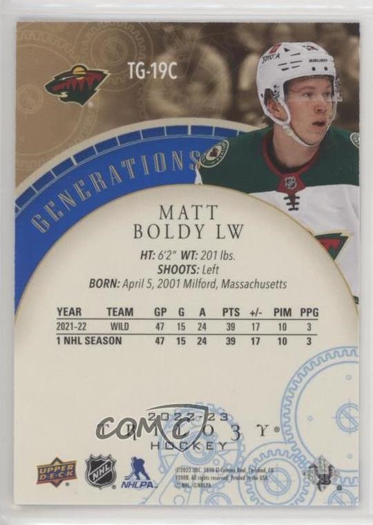 2022-23 Upper Deck Trilogy Generations Blue 251/299 Matt Boldy #TG-19C 14sr