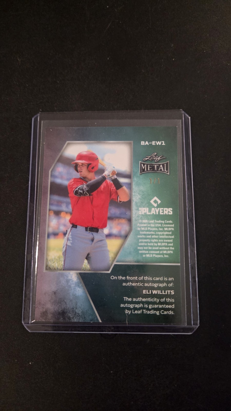 2026 Leaf Metal Baseball Eli Willits Super Prismatic 1/1 Auto Gold Vinyl Nats