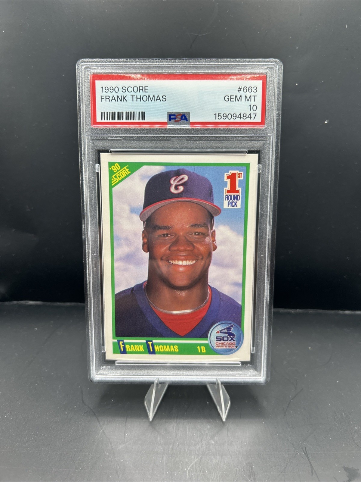 Score 1990 Frank Thomas RC 1st Round Pick #663 White Sox PSA 10