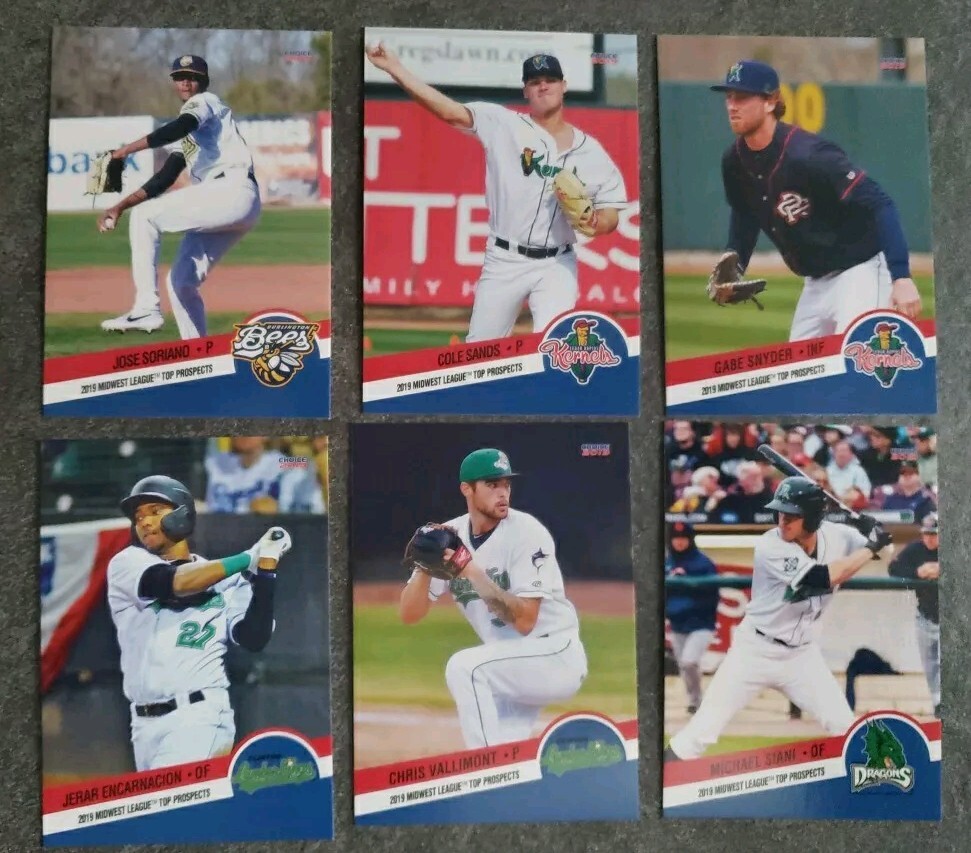 2019 Midwest League Top Prospects SINGLE CARDS from set – CHOOSE YOUR PLAYER