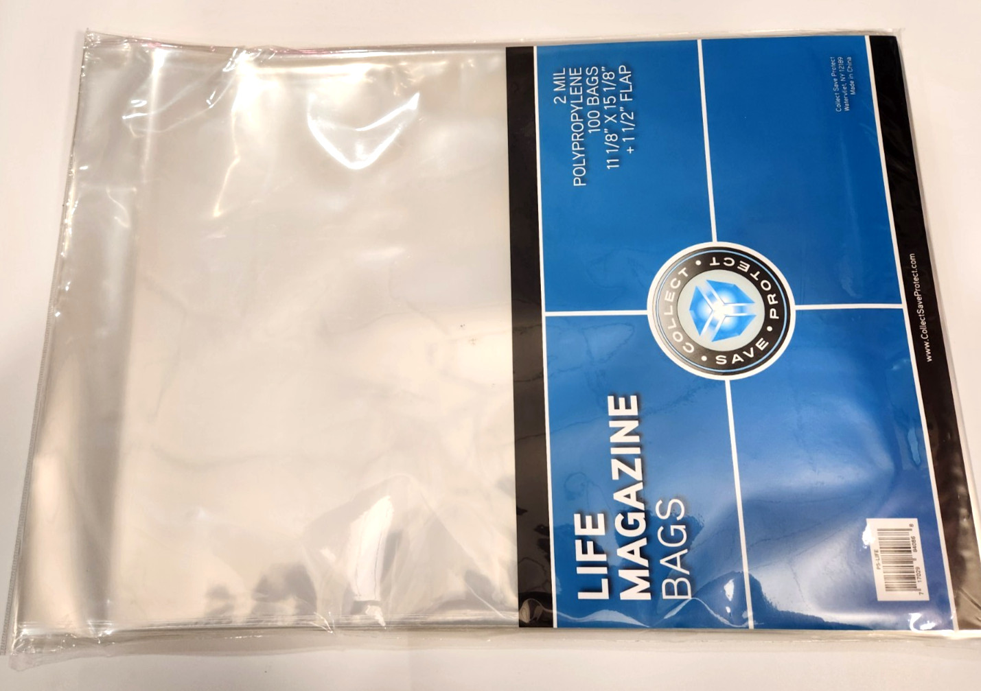(100) CSP LIFE Magazine Bags 2 mil Protectors NIP 11 1/8″x15 1/8″ w/1 1/2″ flap
