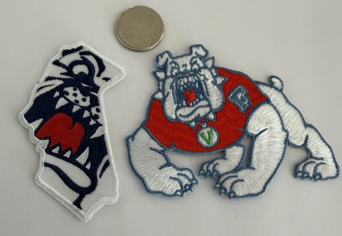 2- Brand New Bulldogs Embroidered Iron On Patches. 4”x 3” & 3”x 2” Awesome!