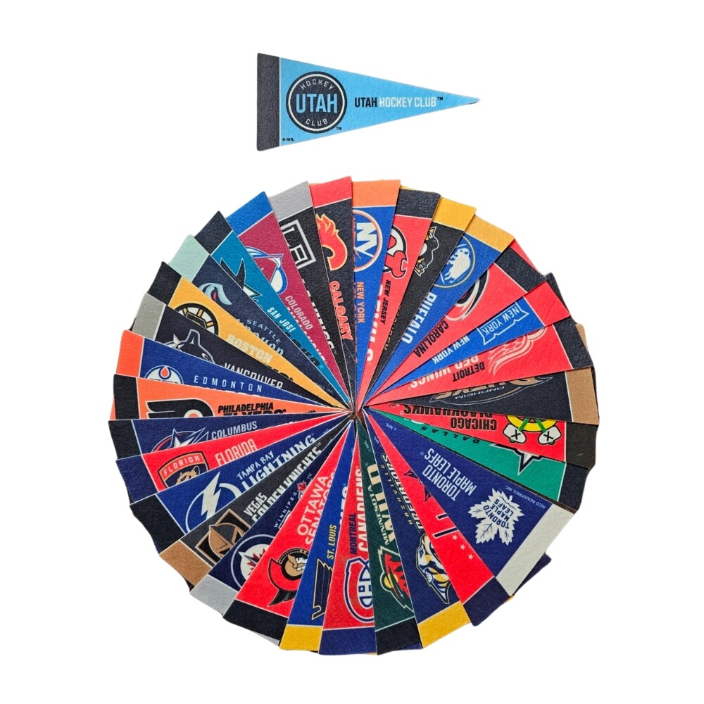 NHL Mini Pennant Set (all 32 Teams including the Utah Hockey Club)