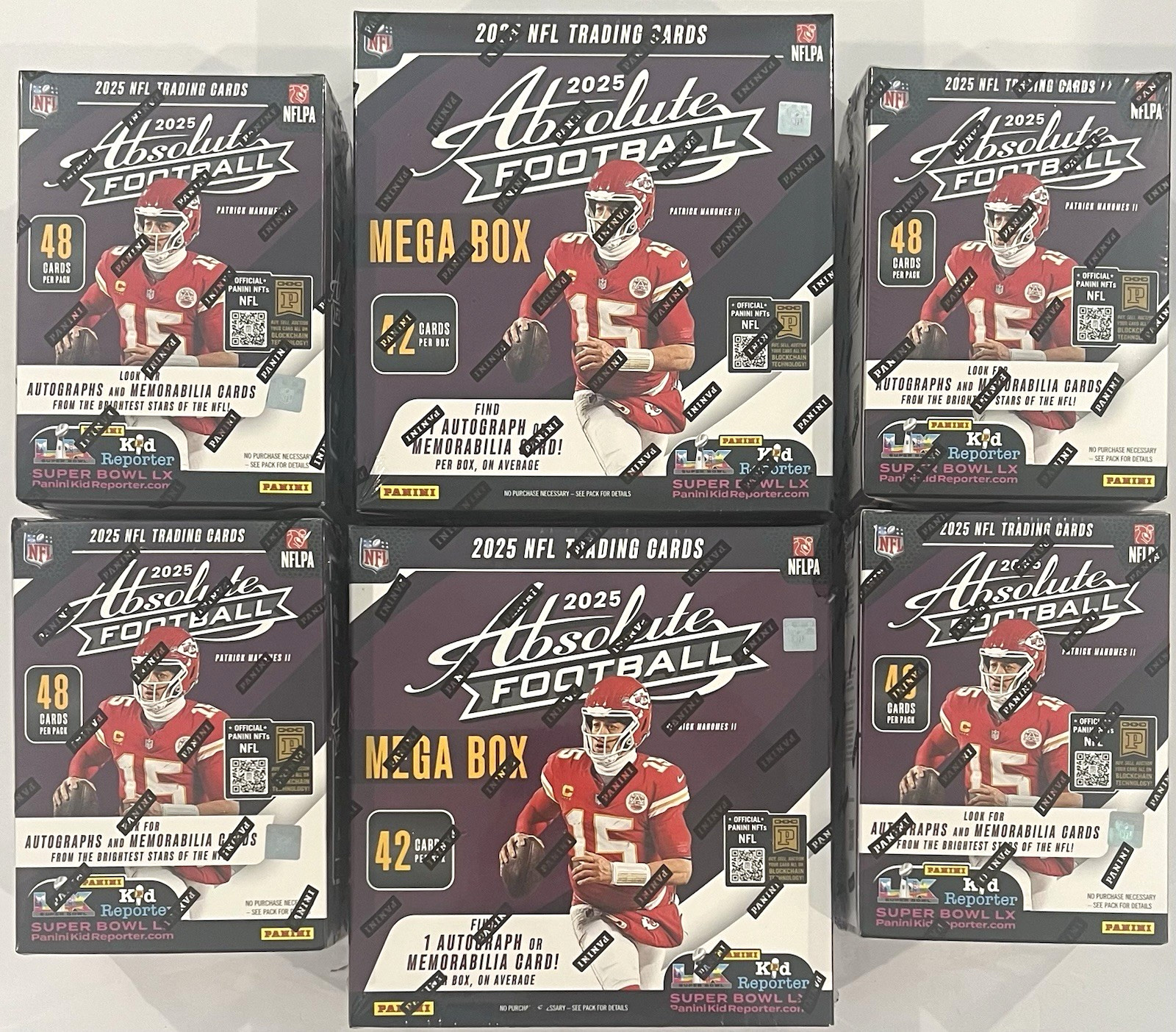2025 Absolute Football 6 Box Lot (2 Mega + 4 Blaster) Kaboom Hunt 🔥 Sealed