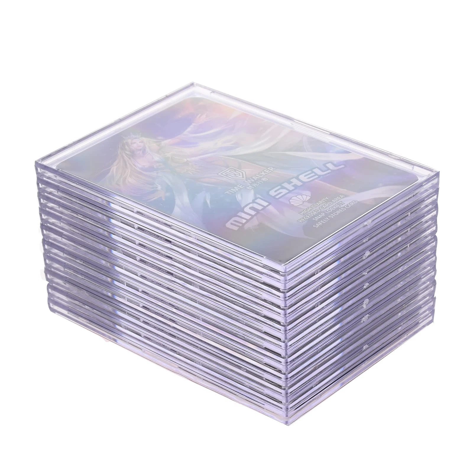 Trading Card Sleeves Hard Plastic Clear Case Holder 10 Baseball Cards Topload +