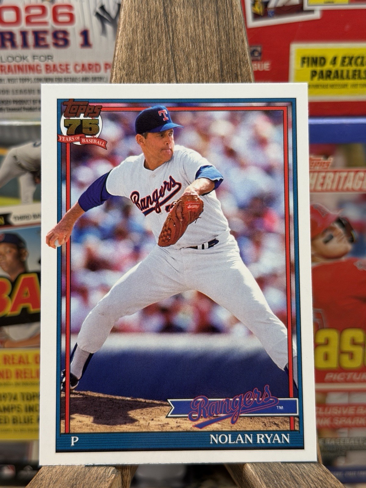 2026 Topps Series 1 Nolan Ryan 1991 Throwback Insert #T91-97 Texas Rangers