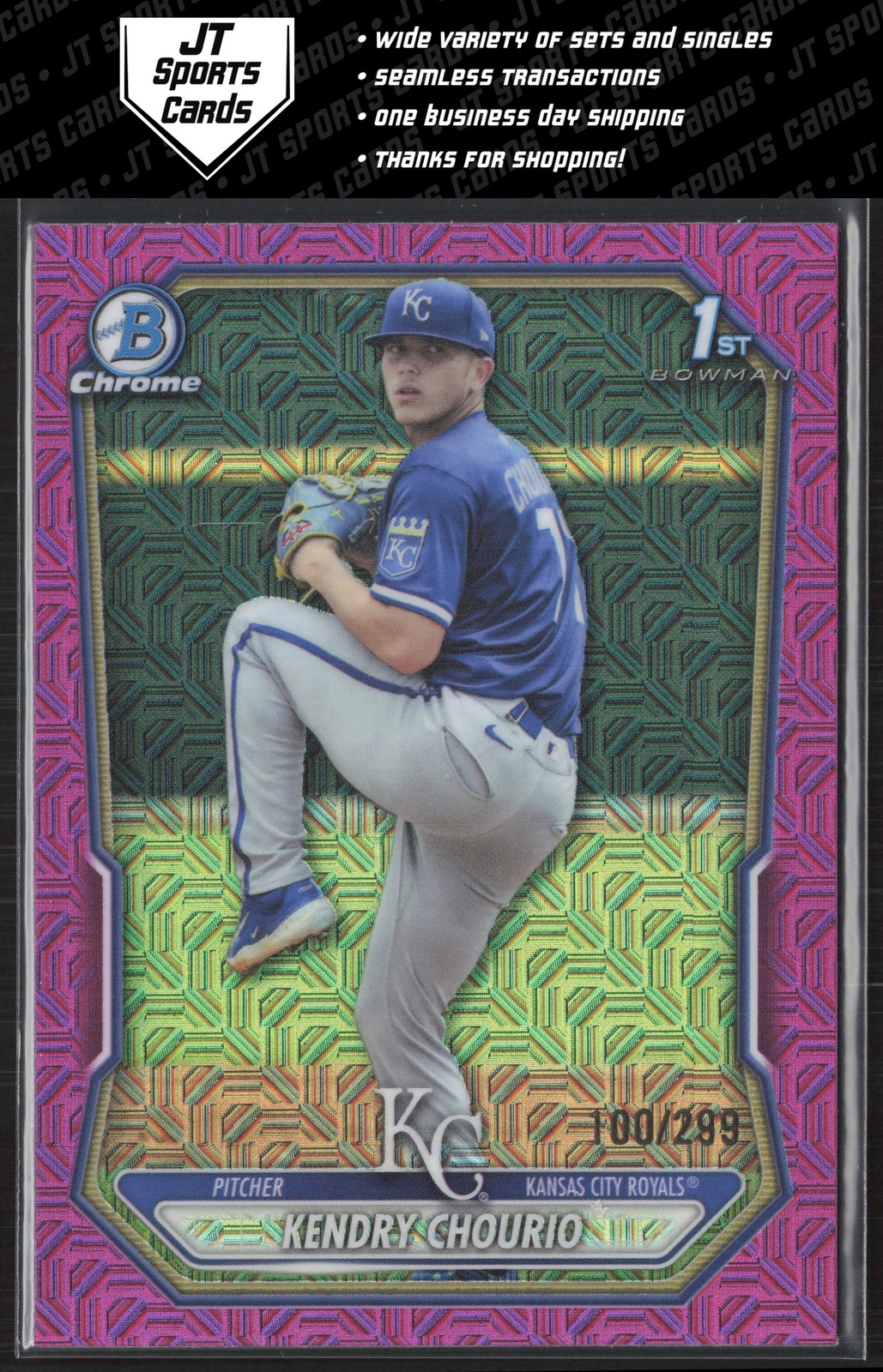 2026 Bowman Kendry Chourio BCP-7 1st Fuchsia Mojo Refractor /299 Royals
