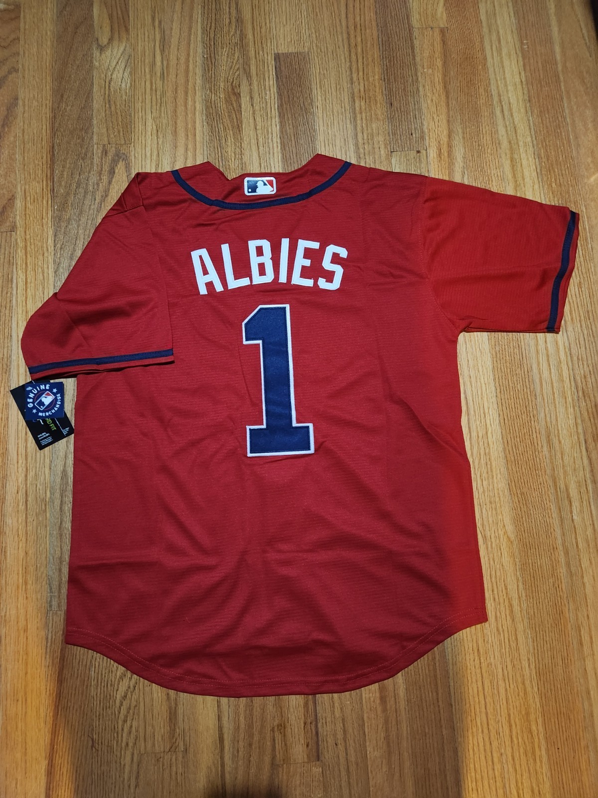 NWT adult customized braves #1 ozzie albies S-2XL red *new stitched