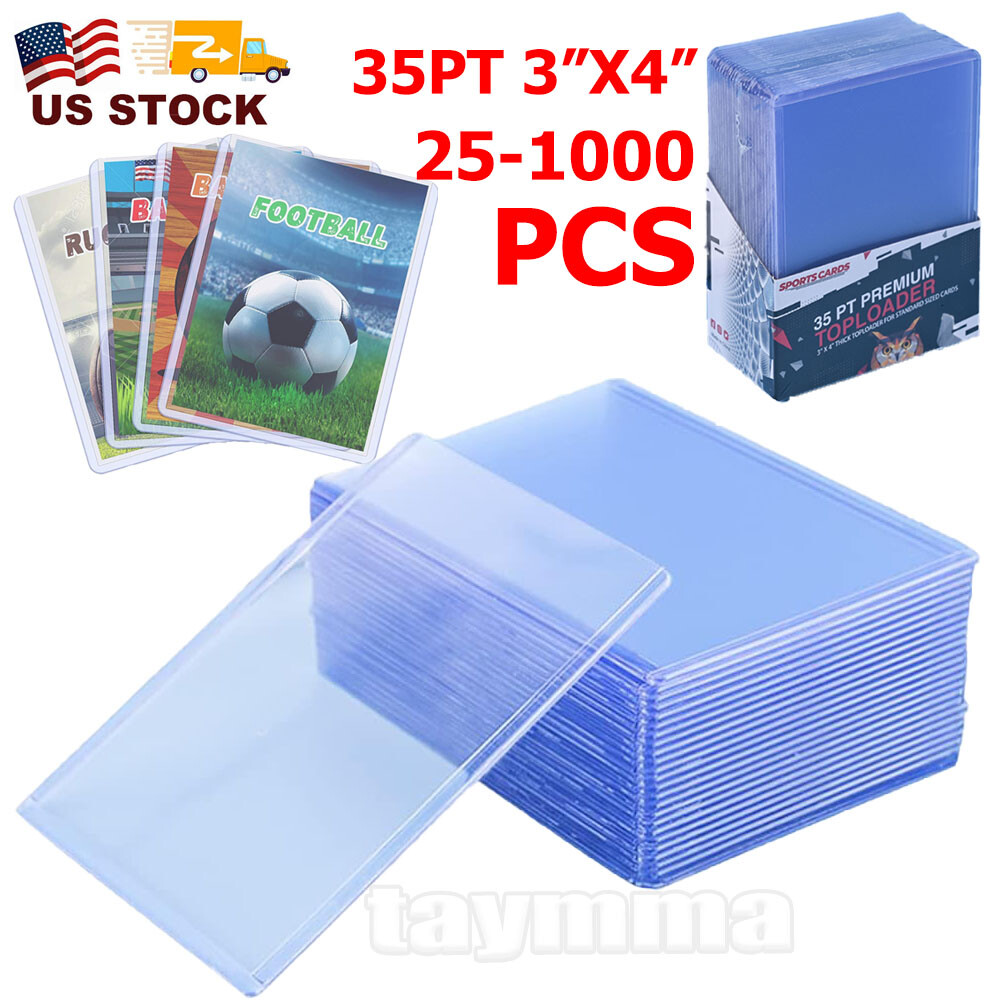 25-1000PCS 35pt 3×4″ Toploaders Sporting Trading Card Holder Top Loaders Premium