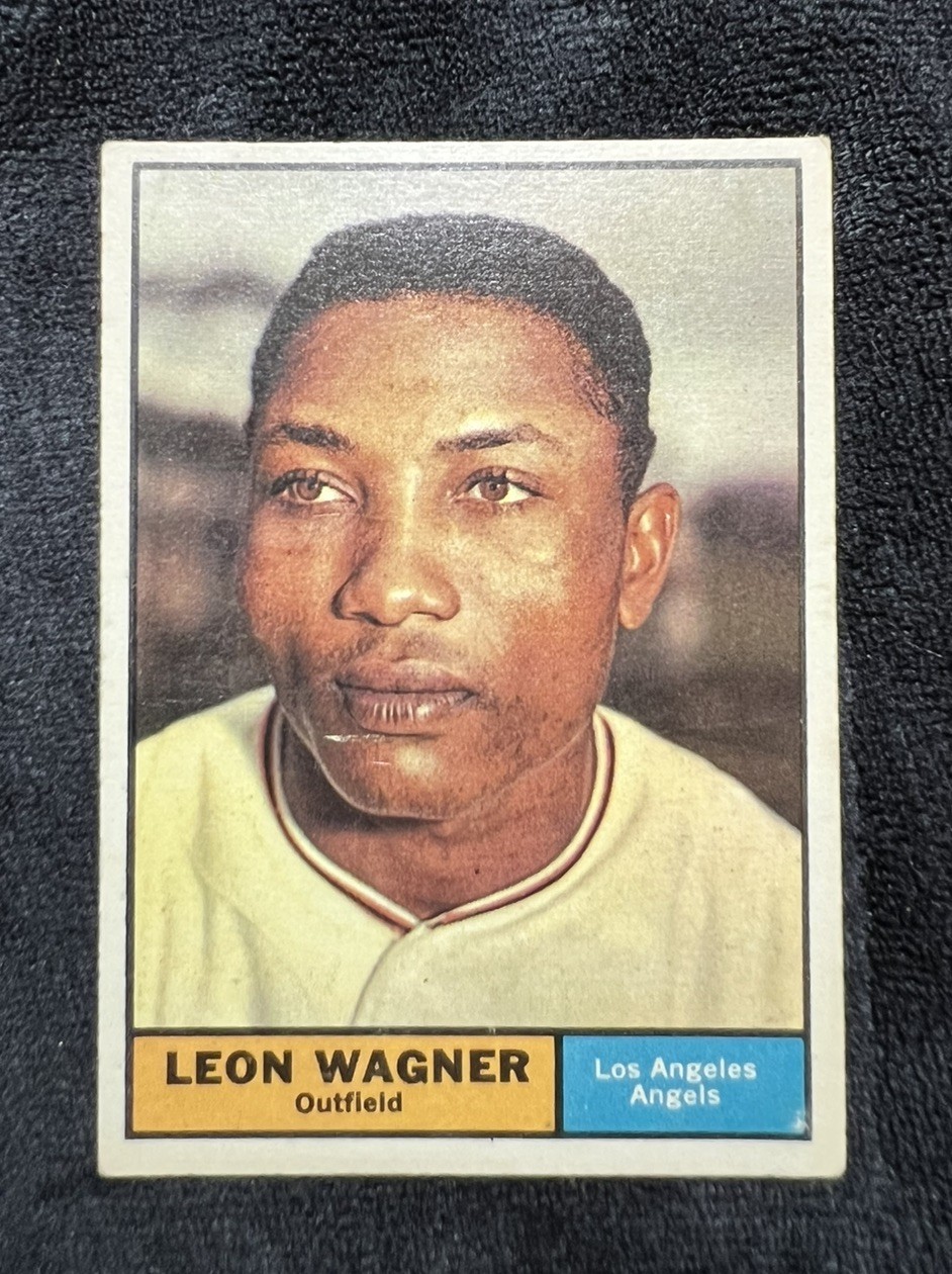 LEON WAGNER 1961 Topps #547 High Numbers Series Angels Baseball Centered Vintage