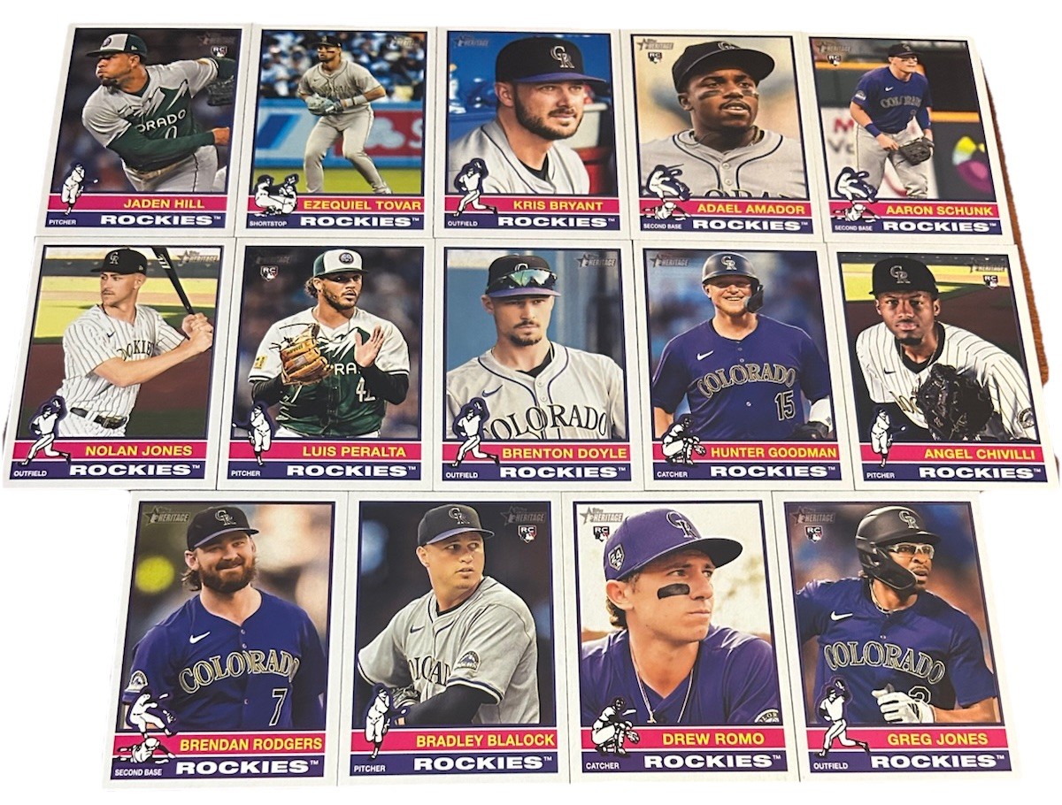 2025 Topps Heritage (1-400 Set) Colorado Rockies Team Set (14 Cards)