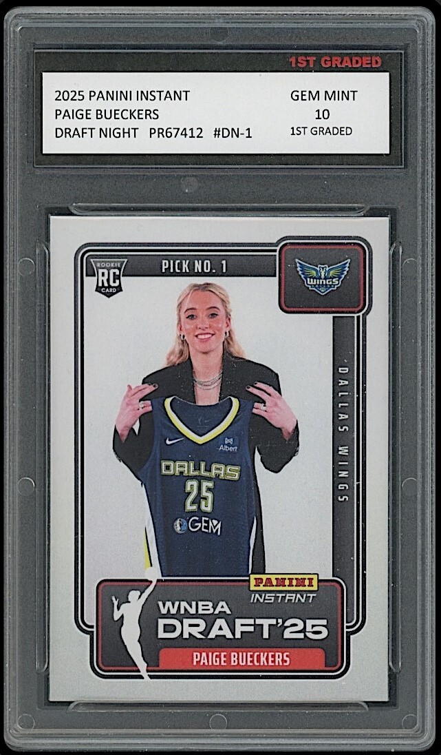 Paige Bueckers 2025 Panini Instant WNBA Draft Night Rookie Card RC 1st Graded 10