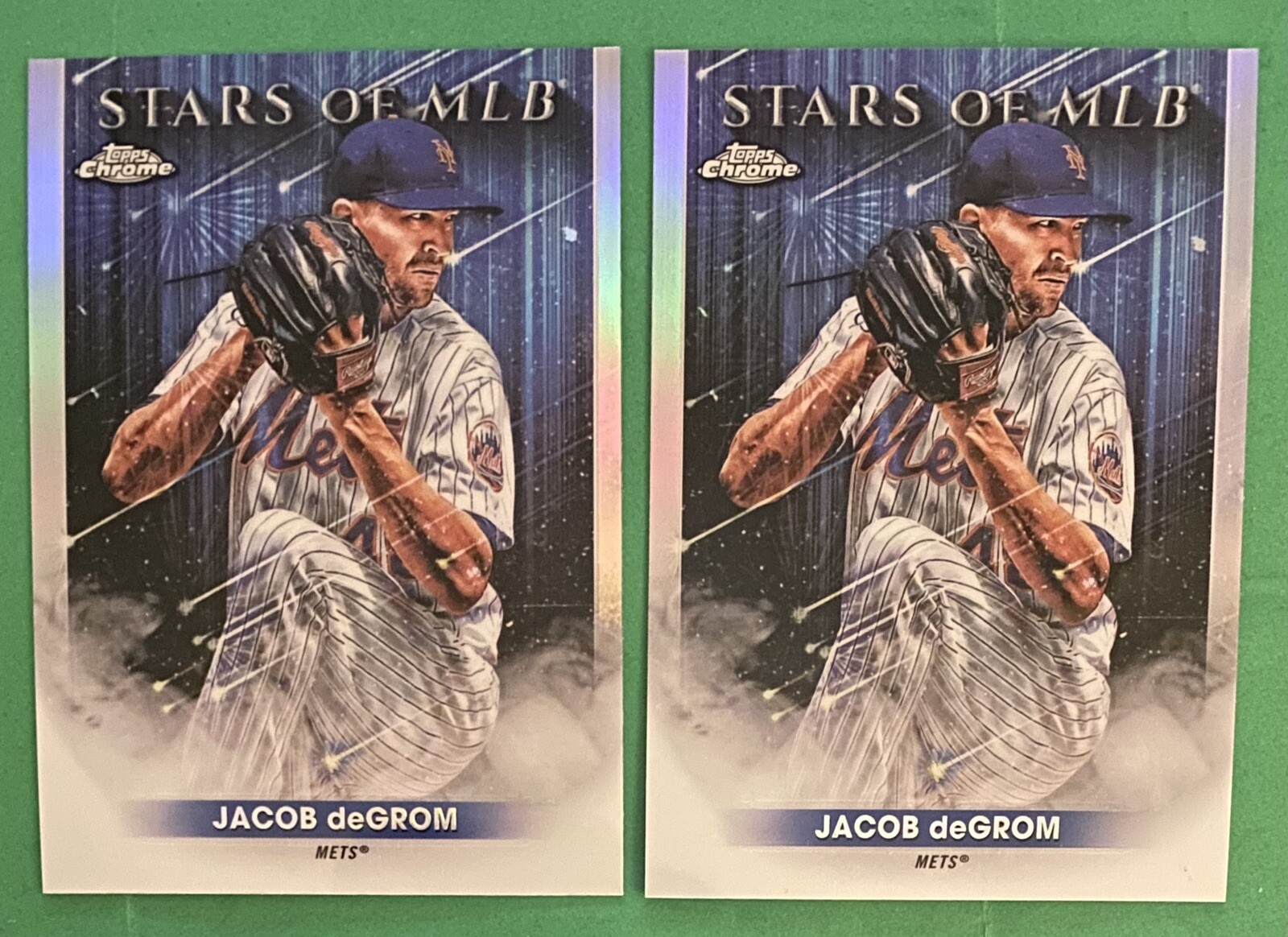 Lot (2) 2022 Topps Stars Of The MLB Chrome Jacob DeGrom #SMLBC-13 New York Mets