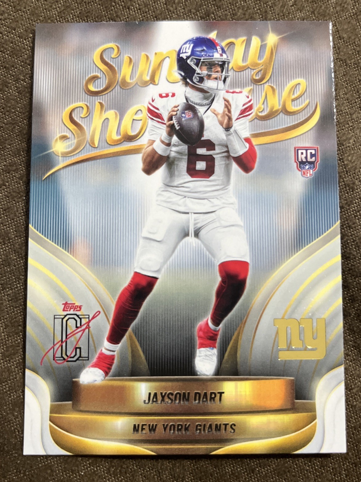 Topps 2025 Sunday Showcase Jaxson Dart ROOKIE Insert #SS-1 New York Giants