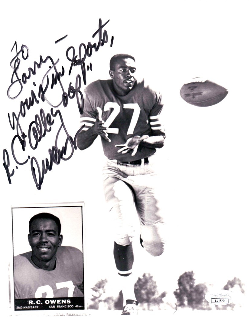R.C. Owens Signed Autographed 8X10 Photo 49ers “To Larry” JSA AU16791