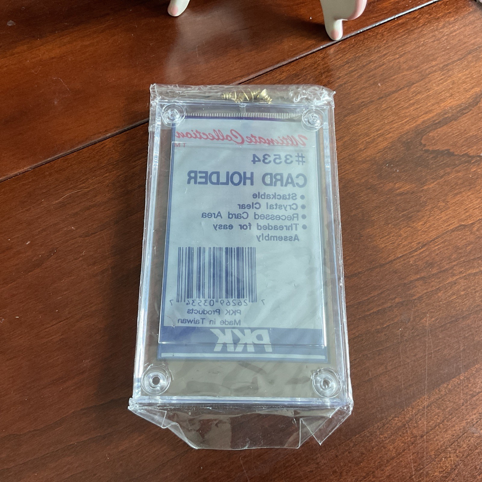 Two PKK Screw-down Card Holders #3534 Clear Stackable Recessed Card Area
