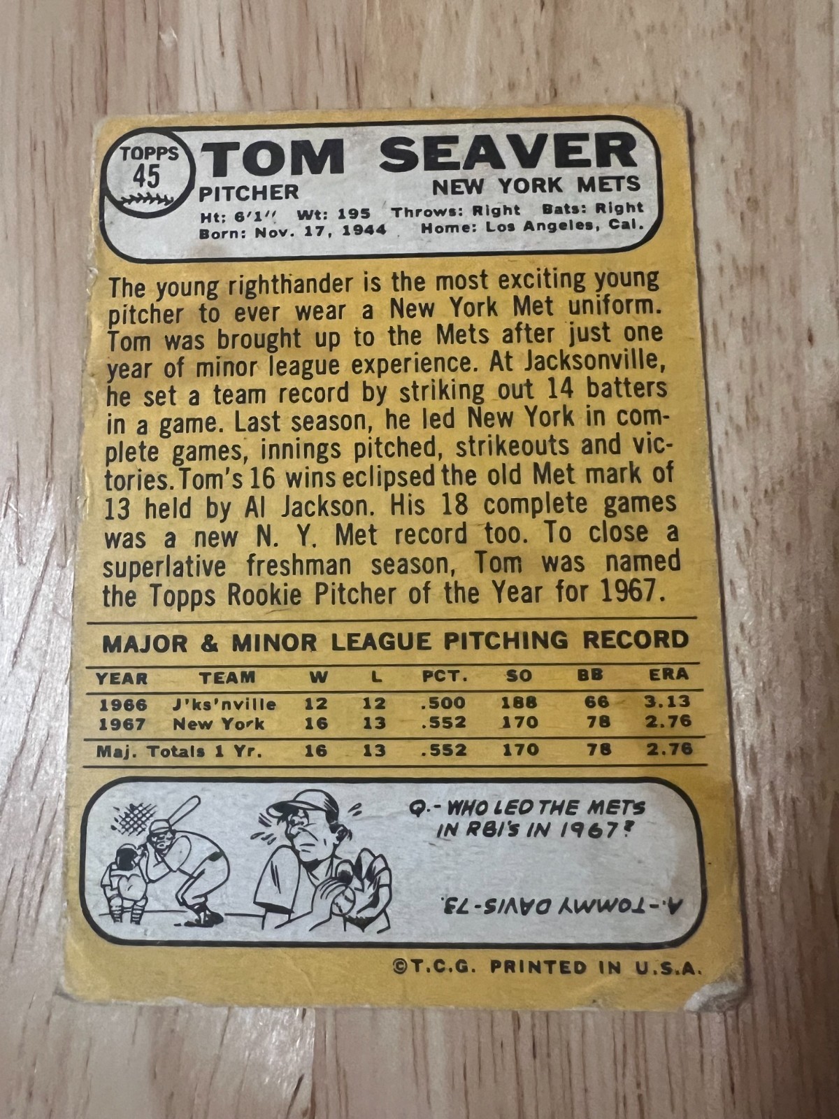 1968 Topps – Tom Seaver #45