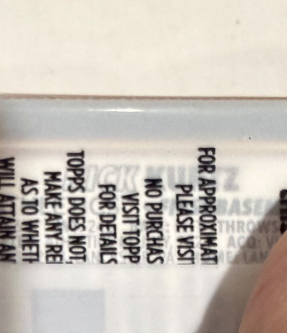 NICK KURTZ #US201 showing on back of 2025 Topps Update 36 card Pack