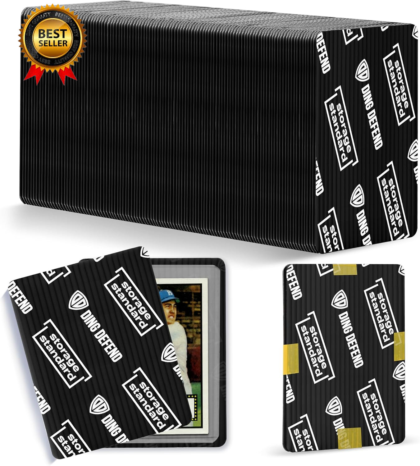 Ding Defend 110-Pack Trading Card Protector Shipping – 3.5 X 4.5 Inch Black Hobb