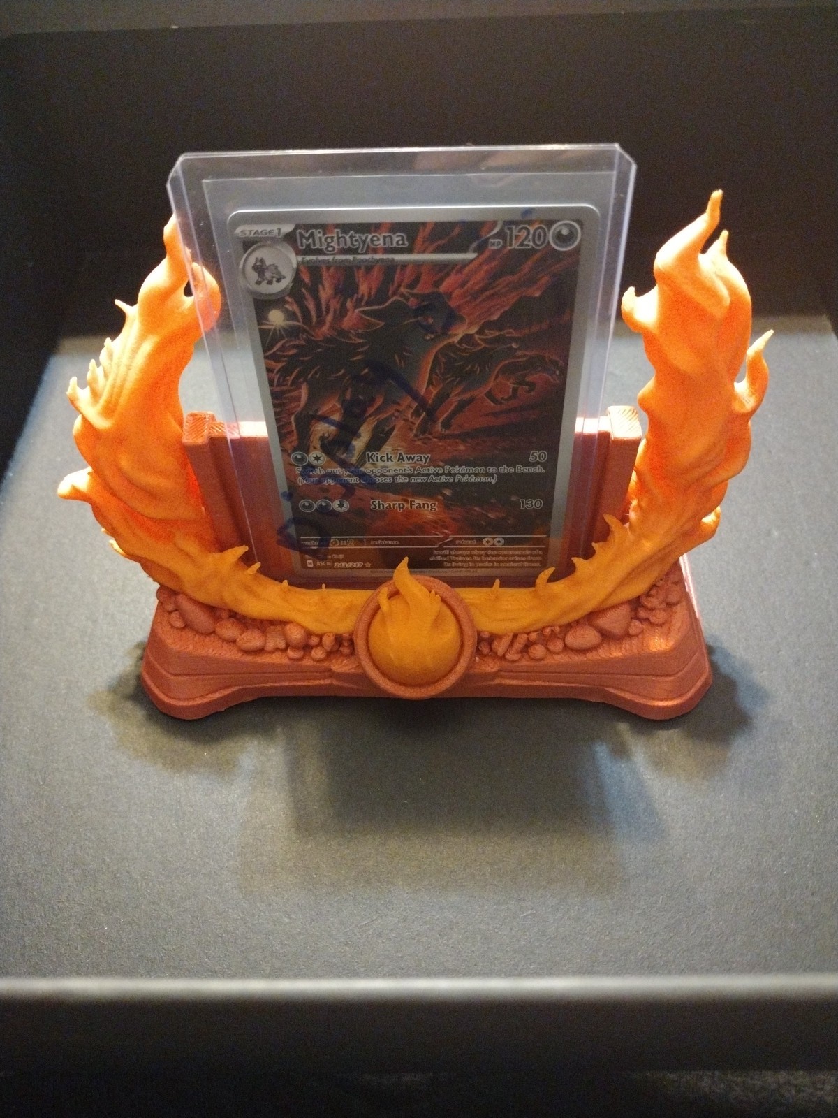 3d printed Fire Elemental Card Display Stand!! Great For Pokemon And Other TCG!!