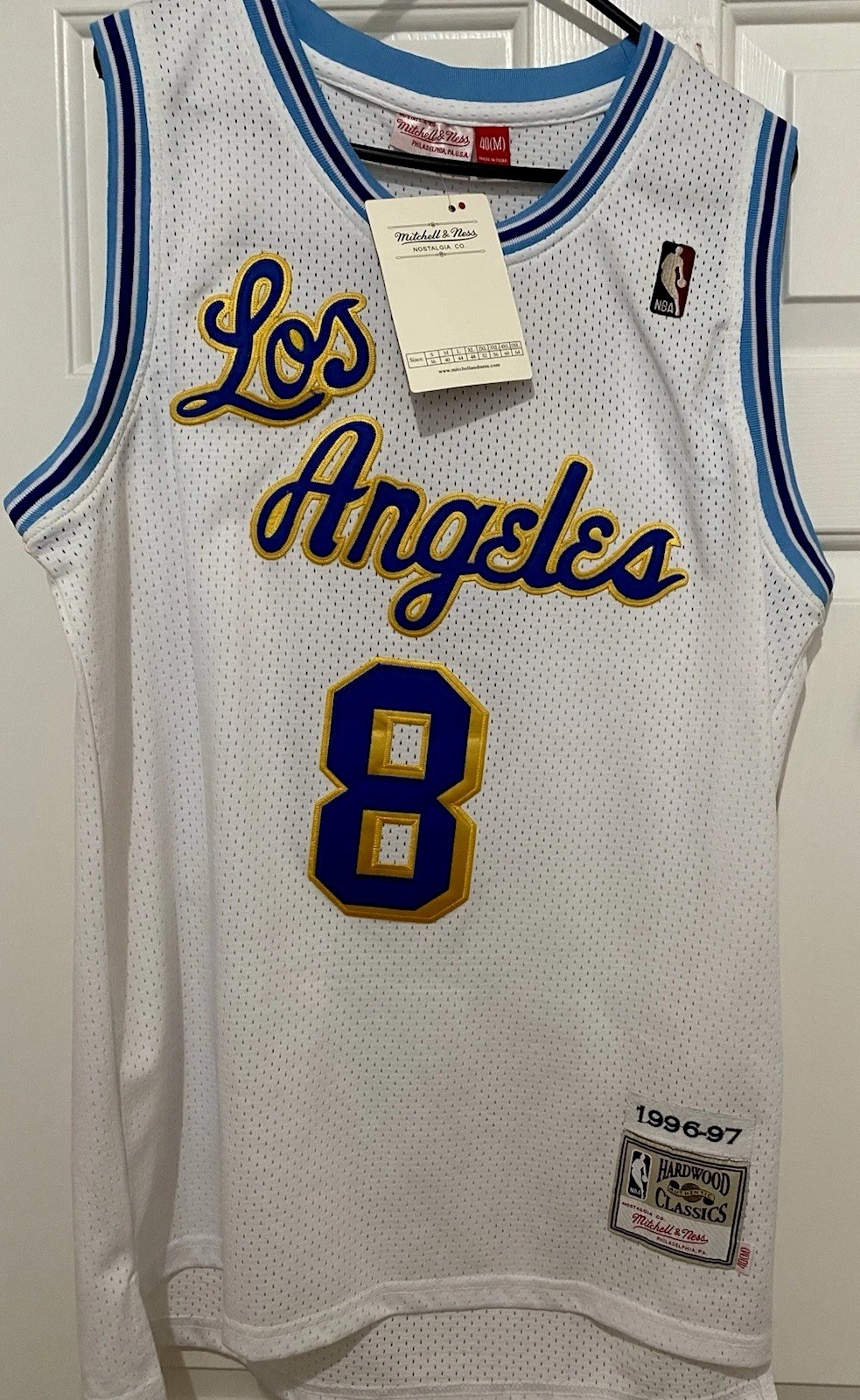 Mitchell & Ness Los Angeles Lakers Kobe Bryant #8 White Blue Size 40 M Medium