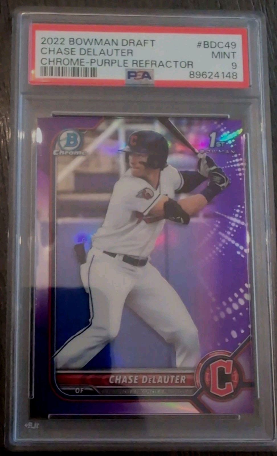 2022 Bowman Draft – Chrome Chase Delauter #BDC-49 Purple Refractor /250 (RC)