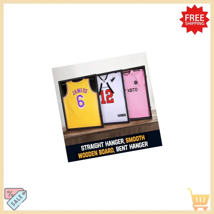 Jersey Wooden Frame Display Case -Shadow Box with 98% UV Protection Acrylic and