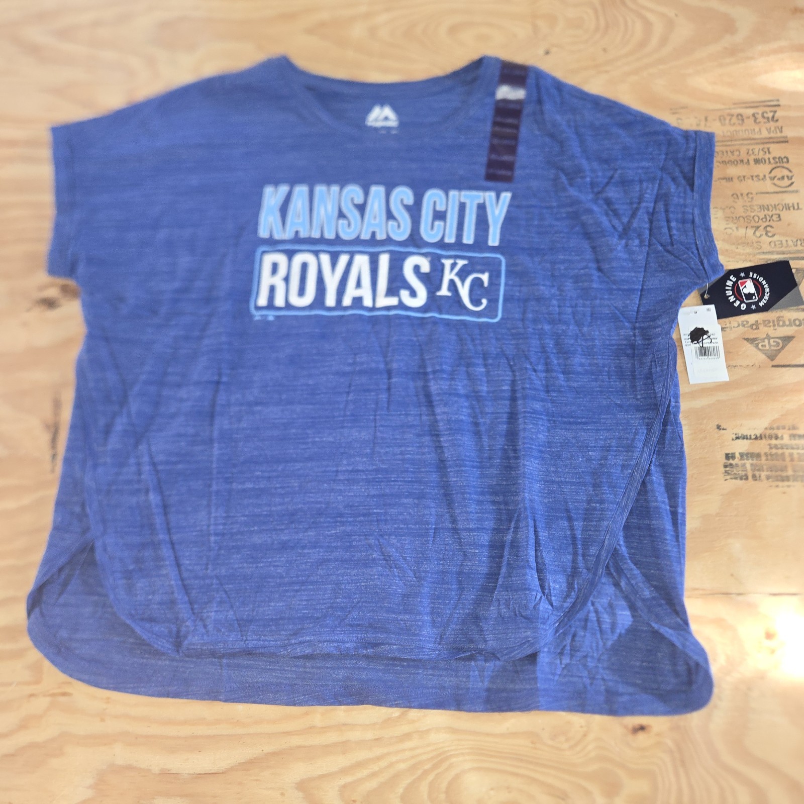 Kansas City Royals TShirt Women’s XXL Blue Taylored Look MLB Tee NWT By Majestic
