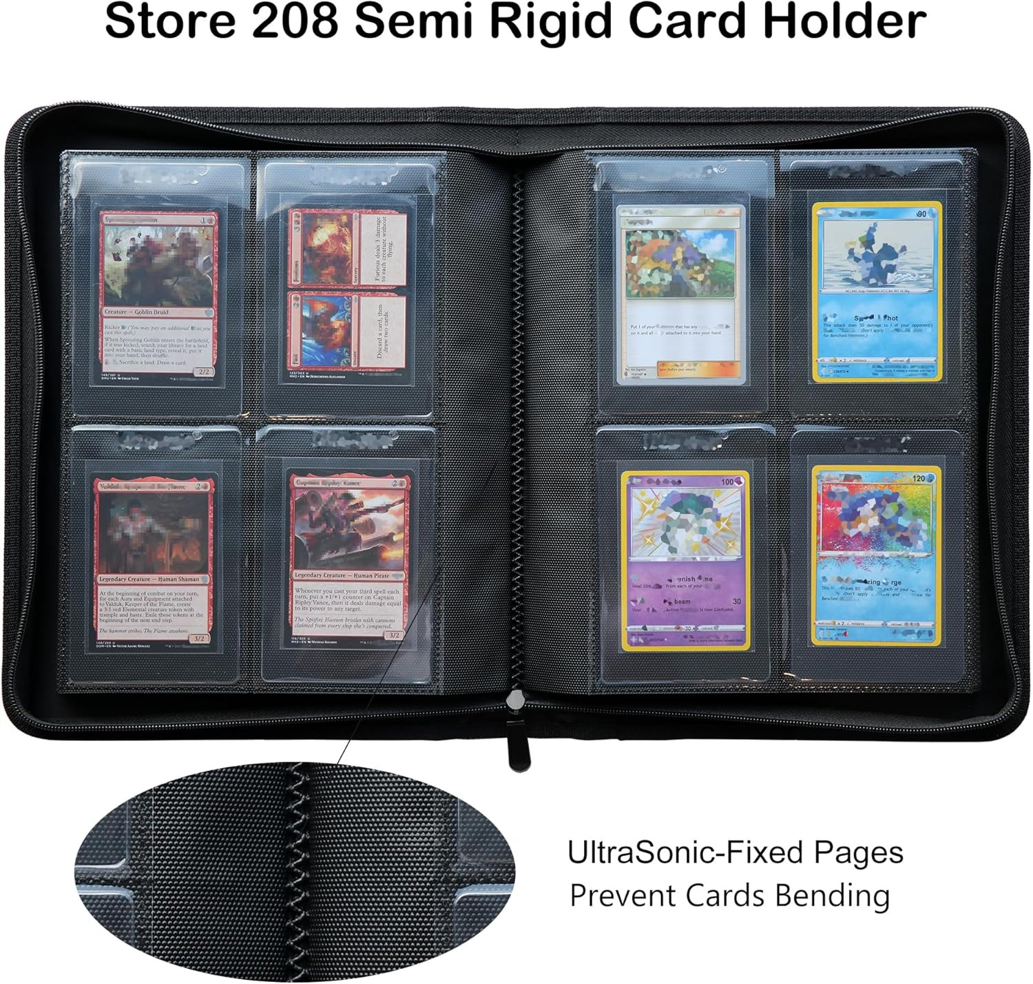 Rayvol 4-Pocket Binder for Semi Rigid Card Holders Holds 208 Semi Rigid Card …