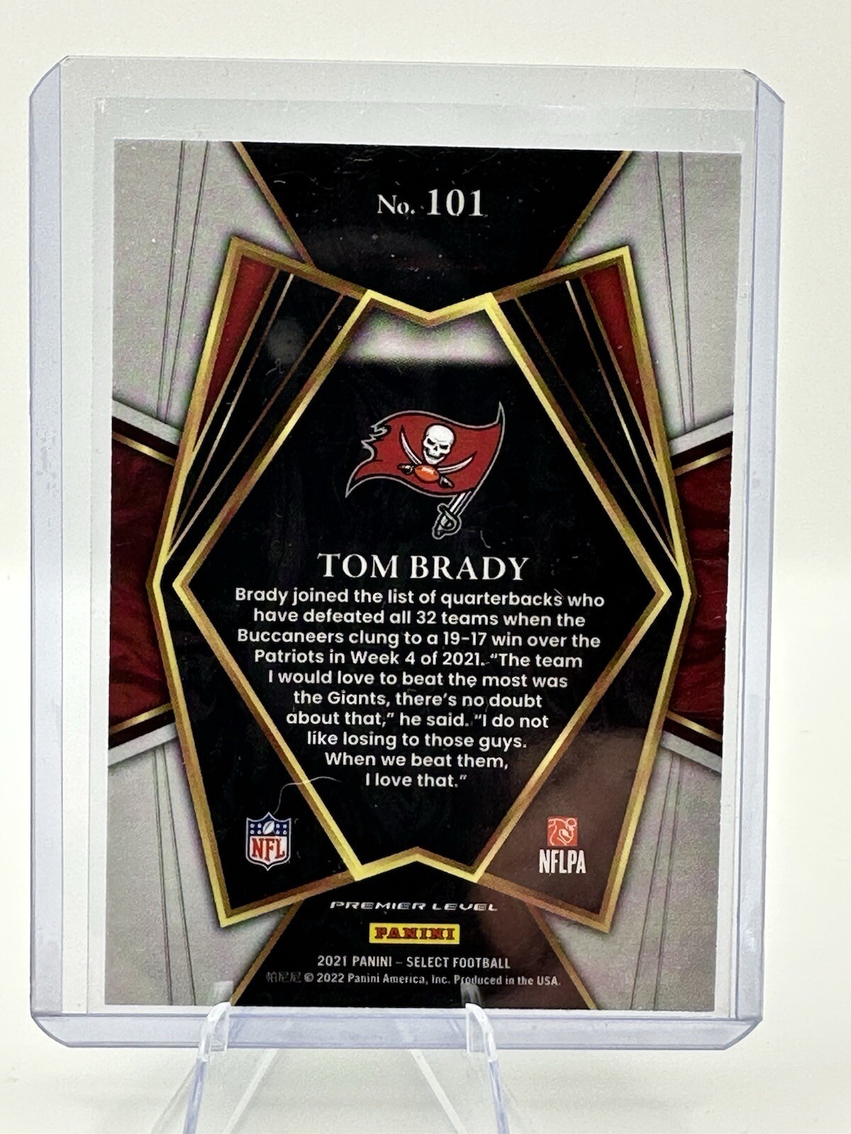 2021 Panini Select – Premier Level Silver Prizm #101 Tom Brady {722}