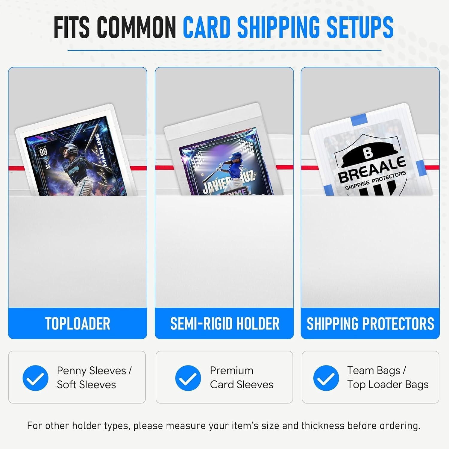 Professional Card Shipping Envelopes, 50-Pack, 7″ x 4.35″ for Toploaders