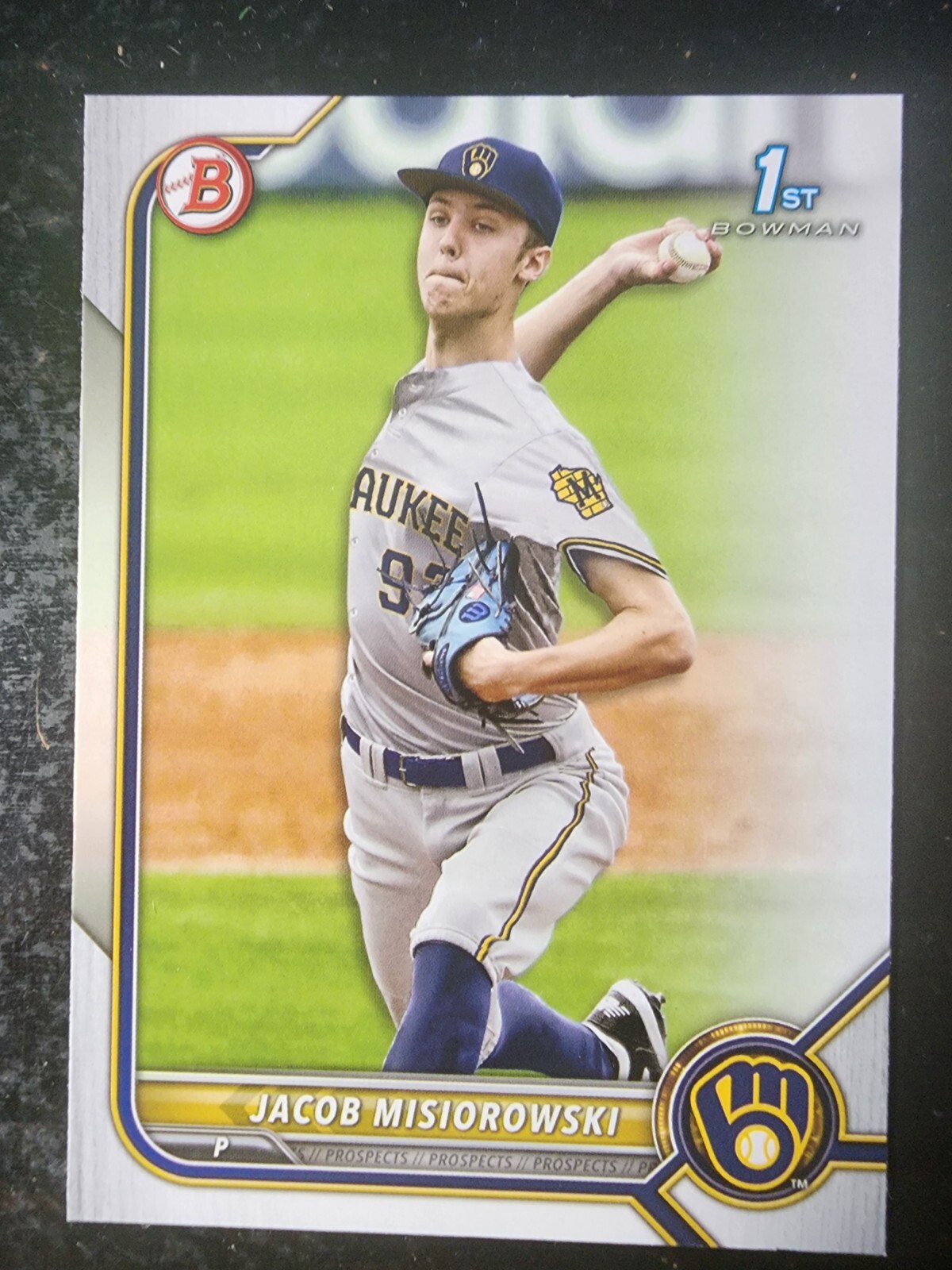 2022 Bowman 1st rookie Jacob Misiorowski #132 Milwaukee Brewers MLB Baseball RC