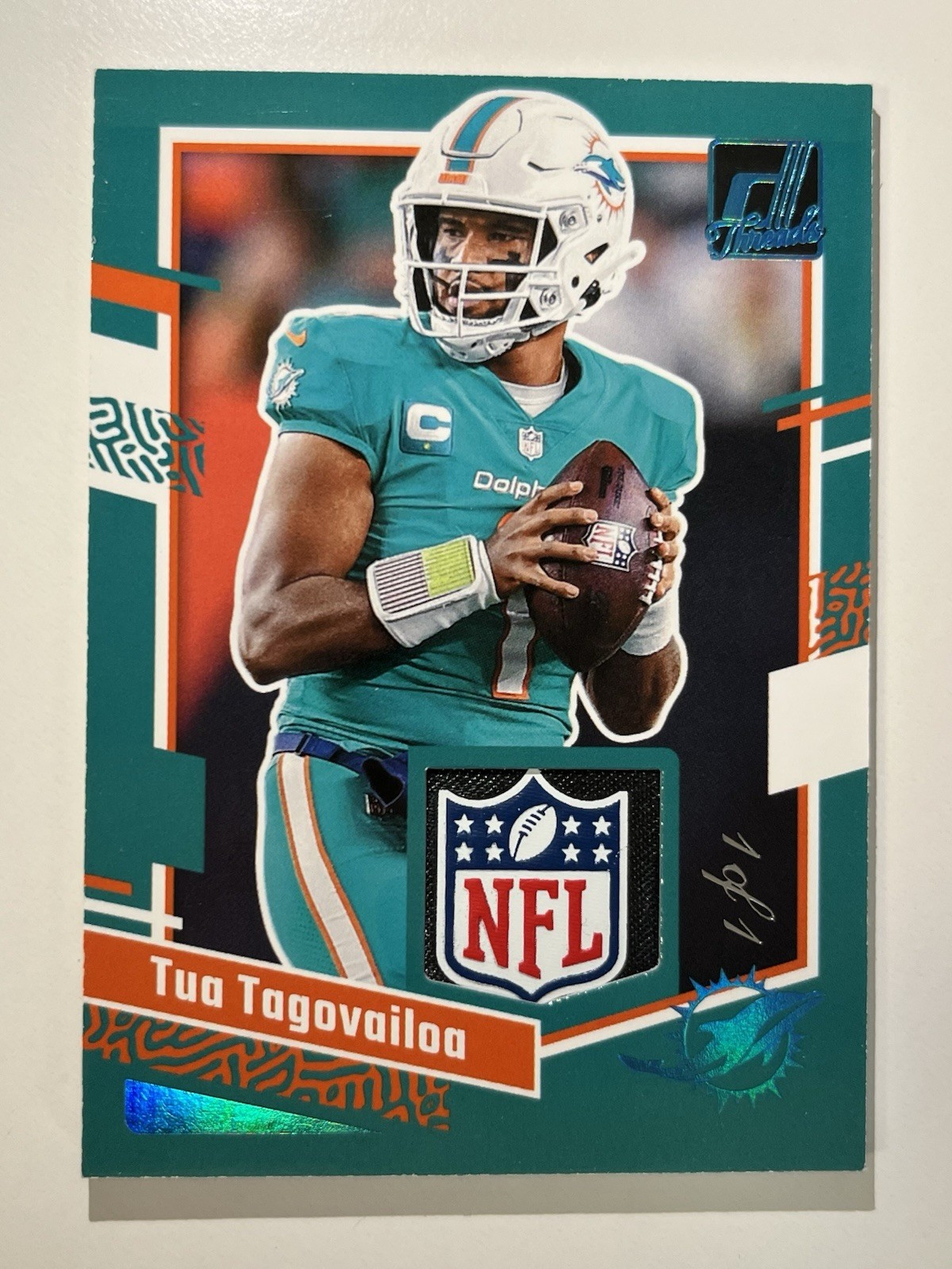 2023 Panini Donruss Tua Tagovailoa NFL Shield Patch True 1/1 DTH-TUA – Rare SSP!