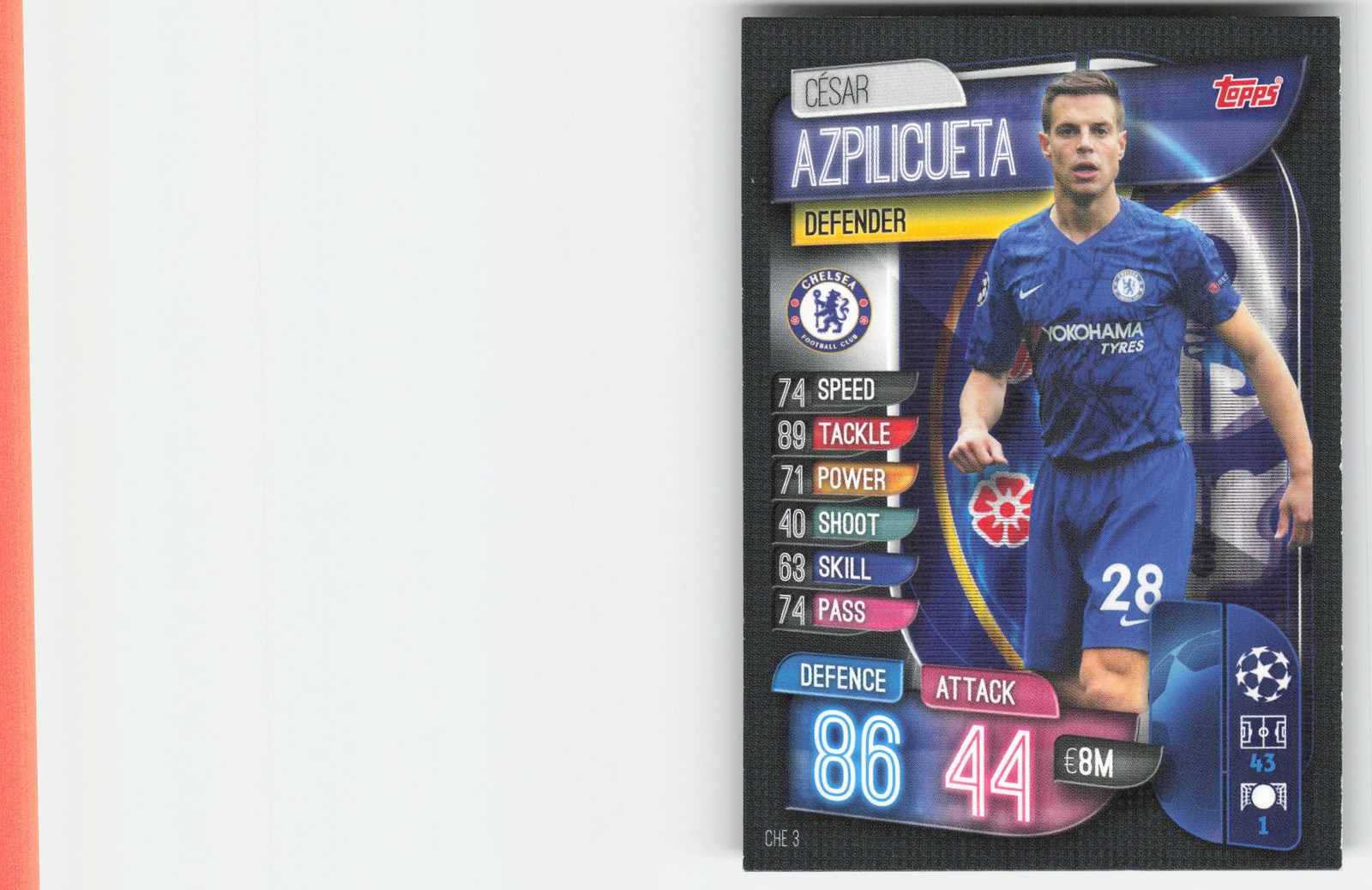 César Azpilicueta, 2019-20 Topps Match Attax, #CHE3, Chelsea FC,