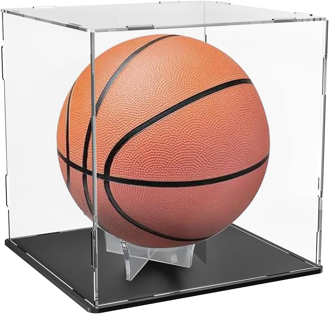 Basketball Display Case, 9.8 X 9.8 X 11.8 Inch Clear Acrylic Display Box for Ful
