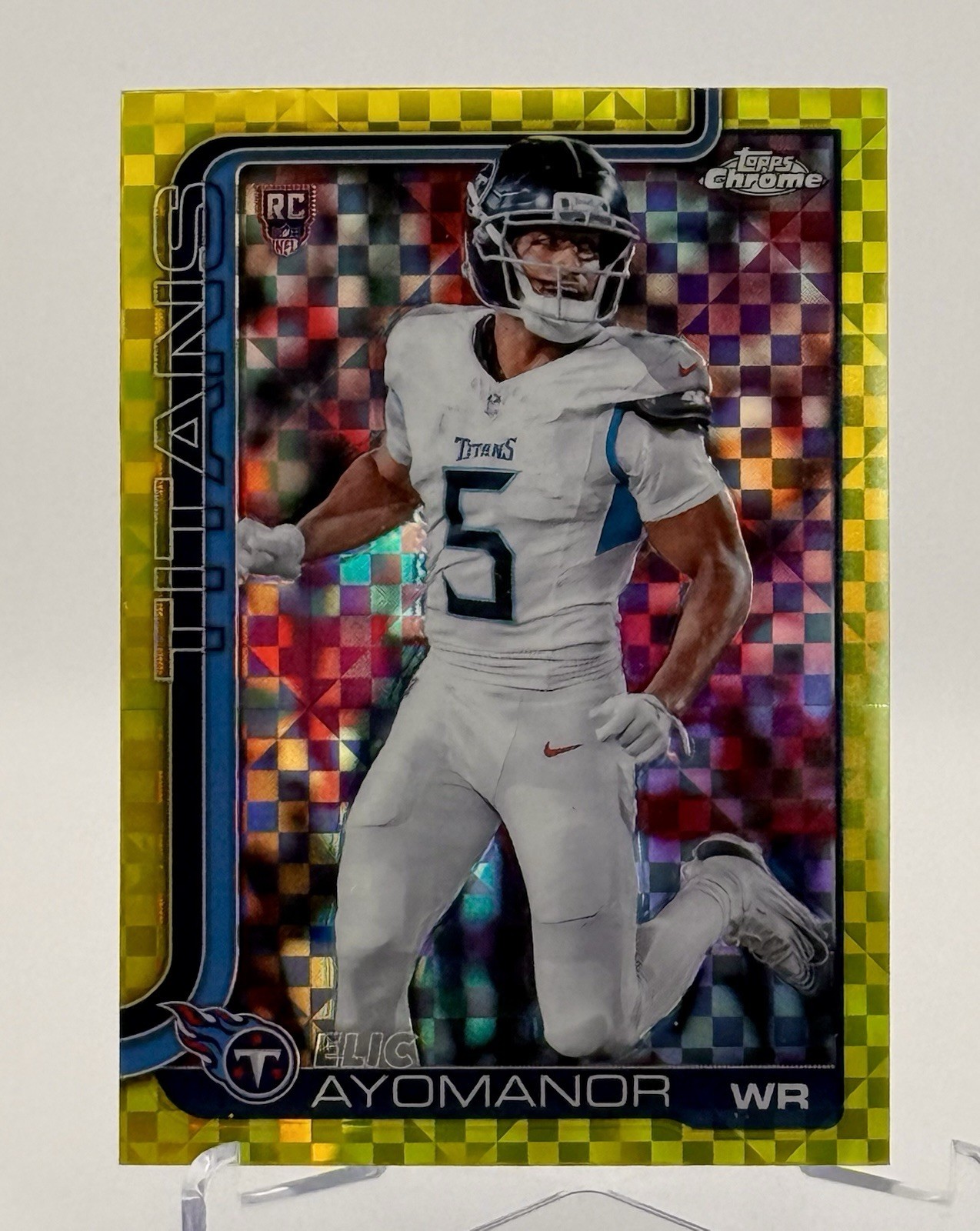2025 Topps Chrome – Elic Ayomanor #336 Lime Green X-Fractor RC